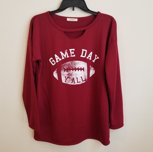 Promesa Tops - Game Day Y'all | Burgundy